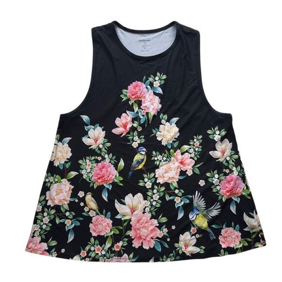 Johnny Was Tops - Johnny Was Bee Active Work Out Floral Sleeveless Tank Top Gold Bee Size M